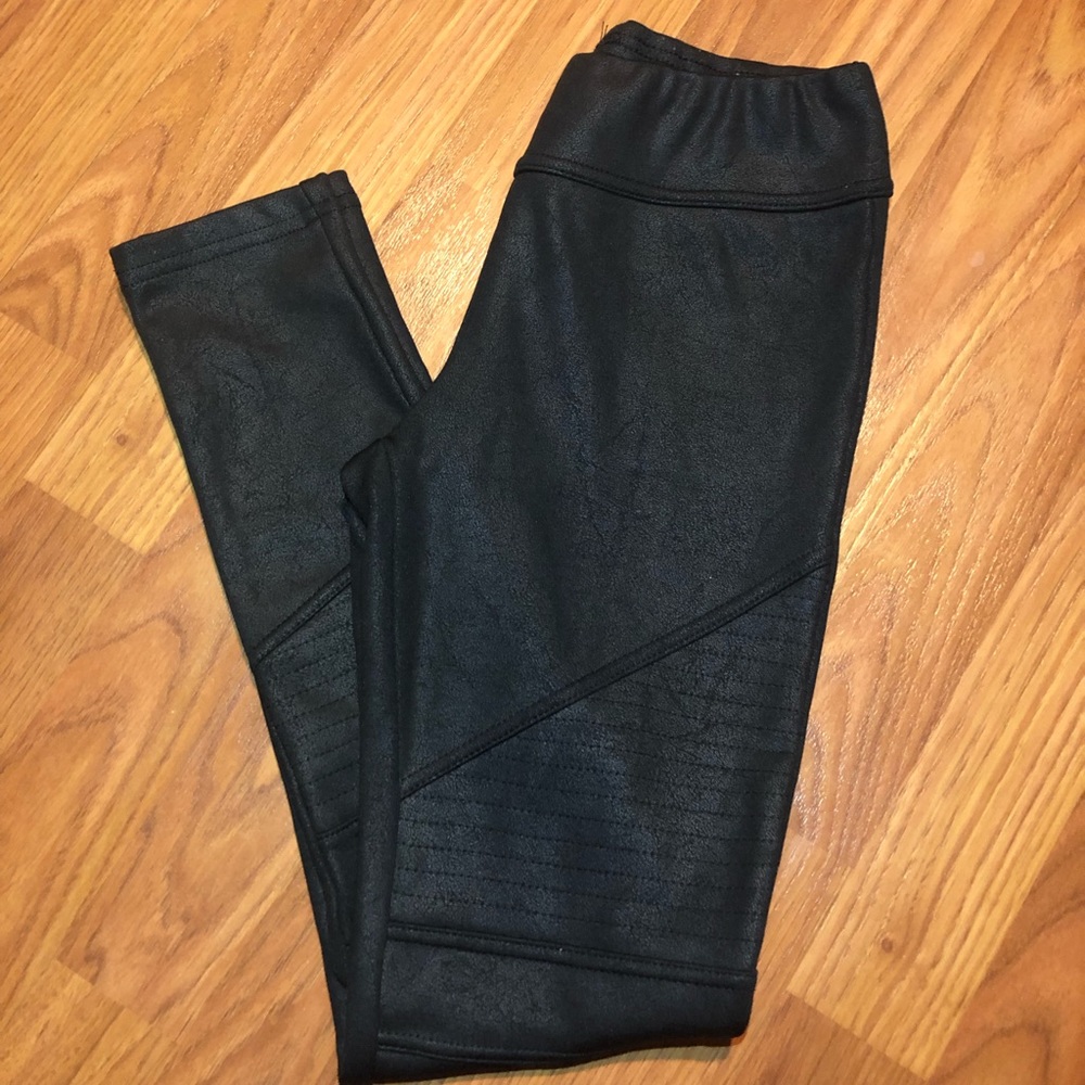 Black leather inspired leggings
